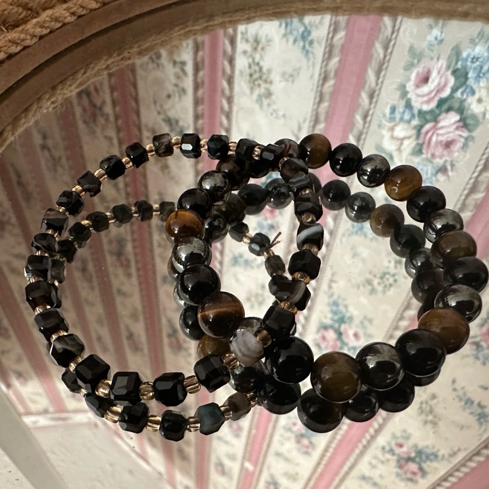 Elegant Crystal Beaded Bracelet Set